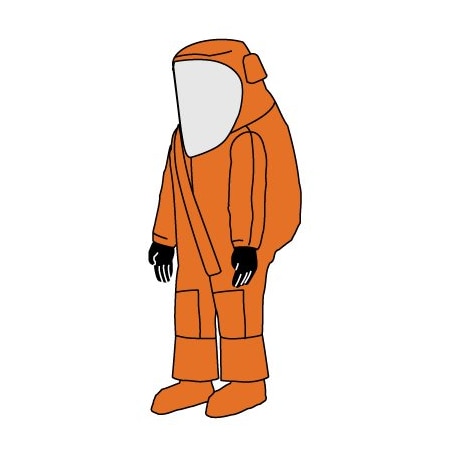 Kappler Zytron 500 Vapor Total Encapsulating Suit, Orange, L/XL Z5H582ORLGXL